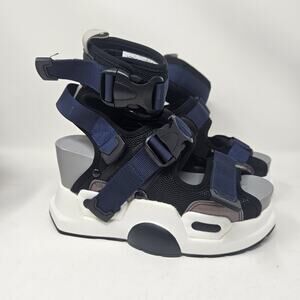 Anthony Wang Mulberry 03 Black Blue Hologram Womens 7.5 Platform S1